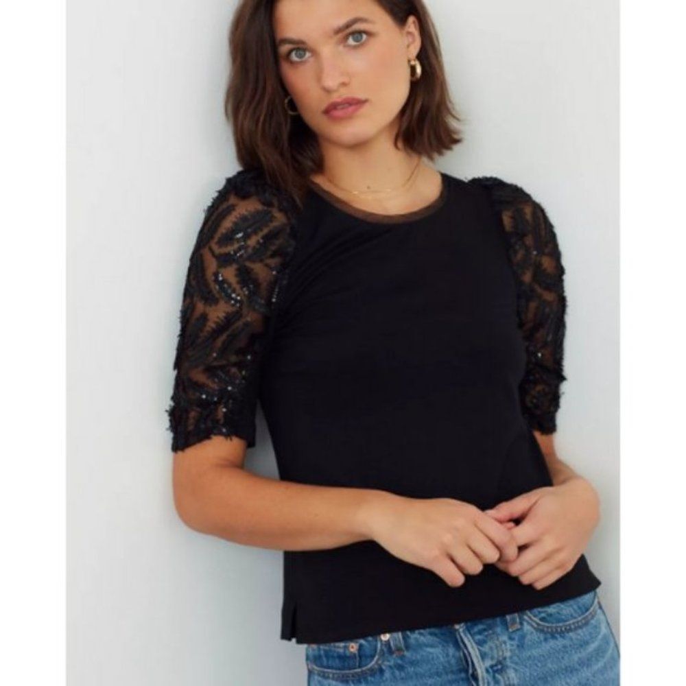NWT Anthropologie Damiana Puff-Sleeved Top | S